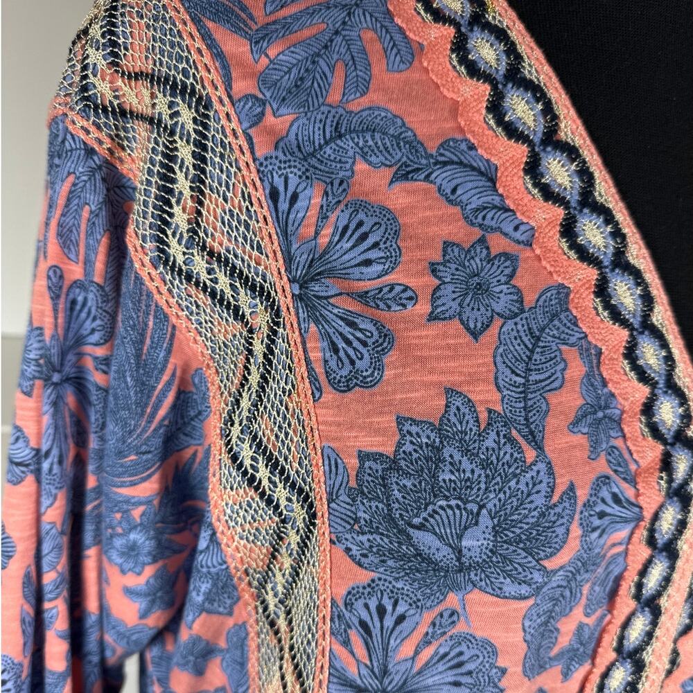 J. Jill Refresh Embroidered Floral Tunic Top Size M Cotton Boho Lace Crochet - Picture 6 of 16